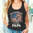 Mein Lieblings-Baseballspieler Nennt Mich Papa American Flag Dad Tank Top