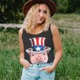 Pig 4Th Of July Uncle Sam American Flag Hat Tank Top