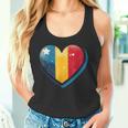 Vintage Rumänische Banner Fan Rumänien Flagge Herz Retro Kunst Tank Top