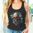 Zombie Totenkopf Dj Mit Kopfhörer Für Musiker Und Musik Fans Tank Top