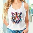 Obra De Arte De Tigre Colorido Animal Arte Tigre Camiseta sin mangas