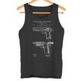 1911 Retrointage Handgun Chart Blue Break Pistol 45Acp Tank Top