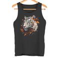 Arte De Tigre Otoño Hojas Zoo Animal Tigre Camiseta sin mangas