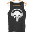 Calavera Dj Con Cascos Dj Skull Headphones Camiseta sin mangas
