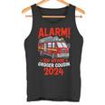 Children's Alarm Ich Werde Großer Cousin 2024 Fire Brigade Tank Top