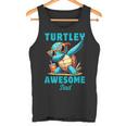 Dabbing Schildkröte Ozean Tierliebhaber Papaatertag Tank Top