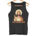 Damen Lustiges „Ich Erzähle Papa“ Lustiges Religiöses Christliches Jesus-Meme Mit-Ausschnitt Tank Top