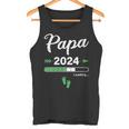 Damen Papa Loading 2024 Werdender Papa Baby Geburt Daddy To Be Mit-Ausschnitt Tank Top