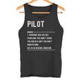 Divertido Título De Trabajo De Pilot Definition Camiseta sin mangas