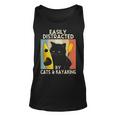 Easily Distracted By Cats & Kayaking Cat Lovers Kayakers Tank Top