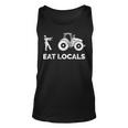 Eat Locals Zombie Chasing Farmer Tractor Tank Top