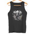 Elefant Zeichnung Tierdruck Splash Wildlife Natur Motiv Tank Top