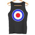 Estilo Retro Diseño De Círculos Rojo Blanco Azul Y Blanco Camiseta sin mangas