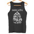 Evil Old Maniking Skull Dad Grandpa Skull Tank Top