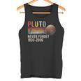 Never Forget Pluto Estilo Retro Divertido Espacio Divertido Ciencia Divertida Camiseta sin mangas
