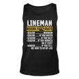 Vintage Lineman Apparel Electrician Hourly Rate Mens Pullover Tank Top