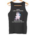 Herr Lass Hirn Regnen Oder Stein Genervt Unicorn Saying Tank Top