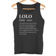 Hombre Lolo Definition Divertido Abuelo Camiseta sin mangas