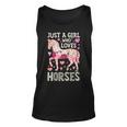 Horse Just A Girl Who Loves Horseback Riding Farm Flower Tank Top