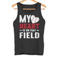 Mein Herz Ist Auf Dem Feld Baseball Papa Tank Top