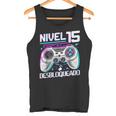 Nivel 15 Desbloqueado Cumpleaños 15 Años Camiseta sin mangas