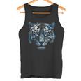 Obra De Arte De Tigre Ojos Azules Arte Animal Tigre Camiseta sin mangas