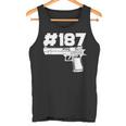 Rapper 187 With Hashtag Ratchet And Gangster Motif Tank Top