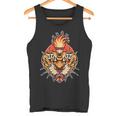 Tatuaje Tradicional Americano De Tigre De Corazón Sagrado Camiseta sin mangas