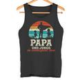 Team Papa Zwei Söhne Kinder Jungsatertag Bester Super Papa Tank Top