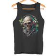 Zombie Totenkopf Dj Mit Kopfhörer Für Musiker Und Musik Fans Tank Top