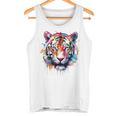 Obra De Arte De Tigre Colorido Animal Arte Tigre Camiseta sin mangas