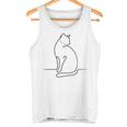 Un Dessin Minimaliste En Une Ligne D'un Chat Débardeur e