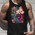 Anime Manga Cyberpunk Aesthetic Techwear Harajuku Kitsune Camiseta sin mangas Regalos para él