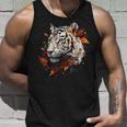 Arte De Tigre Otoño Hojas Zoo Animal Tigre Camiseta sin mangas Regalos para él