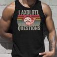 I Axolotl Preguntas Retroinatge Divertido Lindo Axolotl Camiseta sin mangas Regalos para él