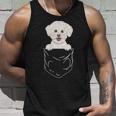 Bichons Frisés Avec Inscription Dog In Pocket Débardeur e Cadeaux pour lui