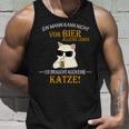 Bier Und Coole Katzen Lustiger Spruch Katzenbesitzer Papa Tank Top Geschenke für Ihn