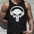 Calavera Dj Con Cascos Dj Skull Headphones Camiseta sin mangas Regalos para él