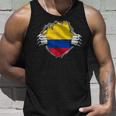 Colombia Flag Superhero Colombian Flag Tank Top Geschenke für Ihn