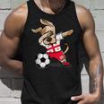 Dabbing Dog Georgia Football Georgian Flag Football Tank Top Geschenke für Ihn