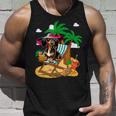 Dackel Am Strand Kostüm Sommer Urlaub Liebhaber Besitzer Kinder Tank Top Geschenke für Ihn