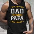 Damen Ich Habe Zwei Titel Papa Und Papa Lustigeratertag Papa Mit-Ausschnitt Tank Top Geschenke für Ihn