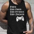 Damen Papa Zockerater Gamer Geburtstag Spruch Lustig Geschenk Mit-Ausschnitt Tank Top Geschenke für Ihn