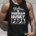 Damen Stolzer Siberian Husky Papa Mit-Ausschnitt Tank Top Geschenke für Ihn