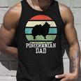 Damen Zwergspitz Papa I Retro Zwergspitz Mit-Ausschnitt Tank Top Geschenke für Ihn