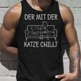 Der Mit Der Katze Chillt Katzenpapa The Mit Cat Tank Top Geschenke für Ihn