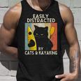 Easily Distracted By Cats & Kayaking Cat Lovers Kayakers Tank Top Gifts for Him