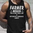 Farmer Caution Flying Tools And Offensive Language Tank Top Gifts for Him