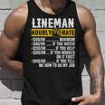 Vintage Lineman Apparel Electrician Hourly Rate Mens Pullover Tank Top Gifts for Him