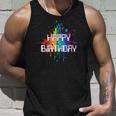 Happy Birthday Regenbogenfarbe Splash Neon Rot Orange Blau Top Tank Top Geschenke für Ihn